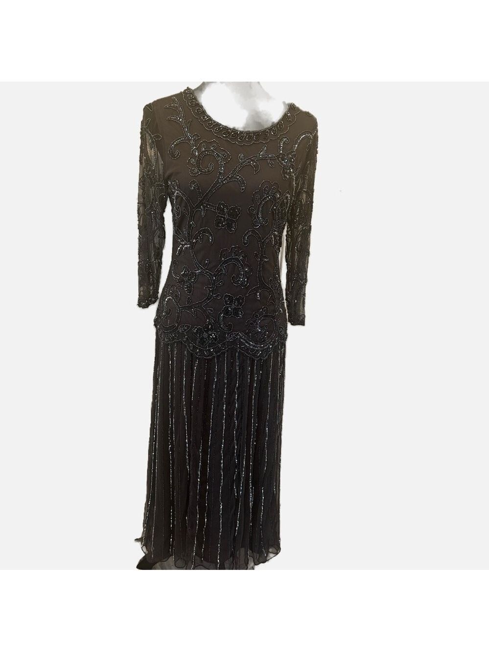 Vintage Pizarro Nights Sequin Beaded Gown Maxi Fairycore Ethereal Wedding